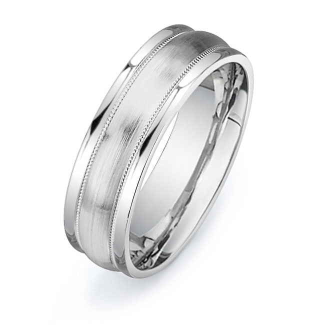14K White Gold Wedding Band -PN00177