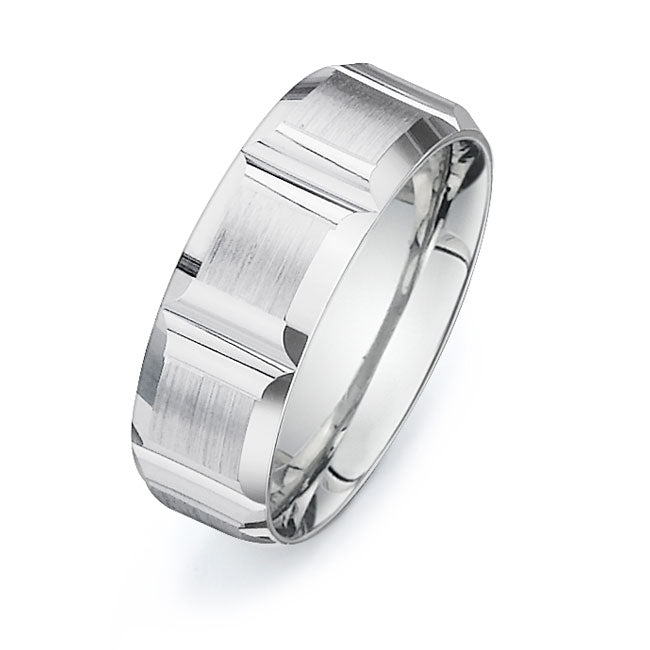 14K White Gold Wedding Band -PN00120