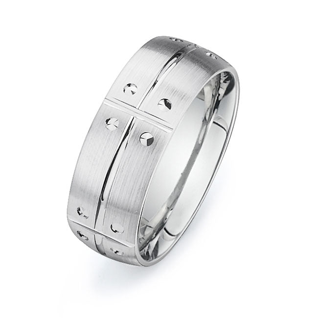 14K White Gold Wedding Band -PN00064