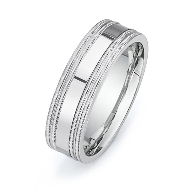 14K White Gold Wedding Band -PN00115