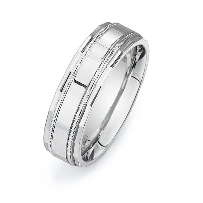 14K White Gold Wedding Band -PN00130