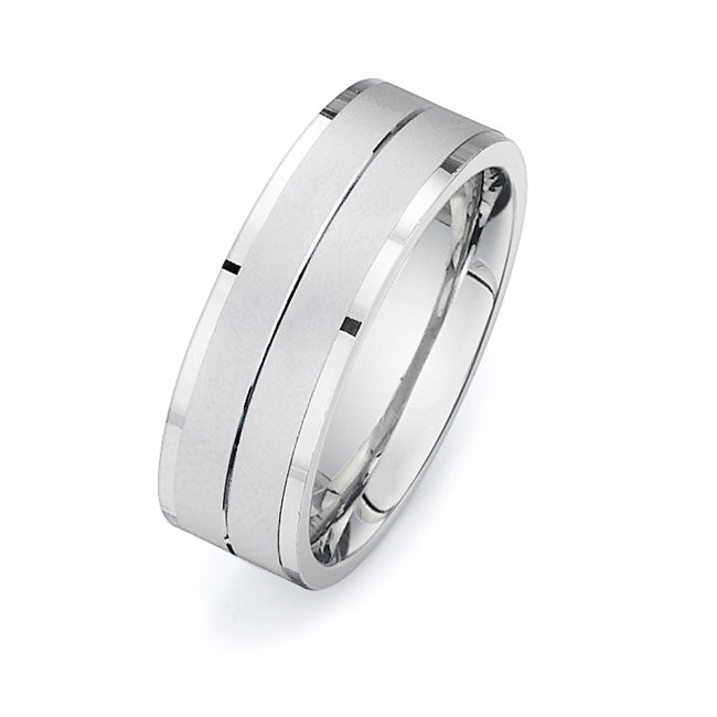 14K White Gold Wedding Band -PN00156