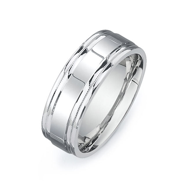 14K White Gold Wedding Band -PN00180