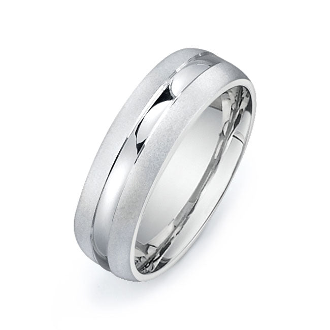 14K White Gold Wedding Band -PN00153