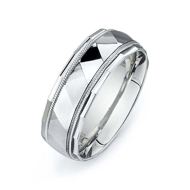 14K White Gold Wedding Band -PN00075