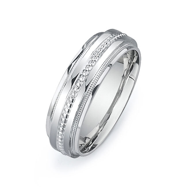 14K White Gold Wedding Band -PN00179