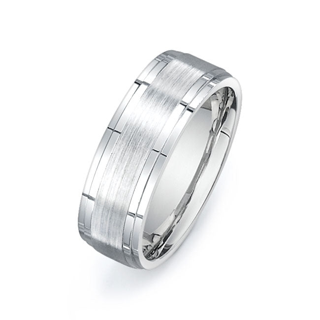 14K White Gold Wedding Band -PN00131