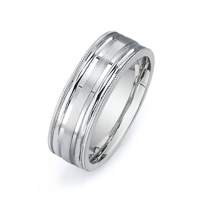 14K White Gold Wedding Band -PN00142