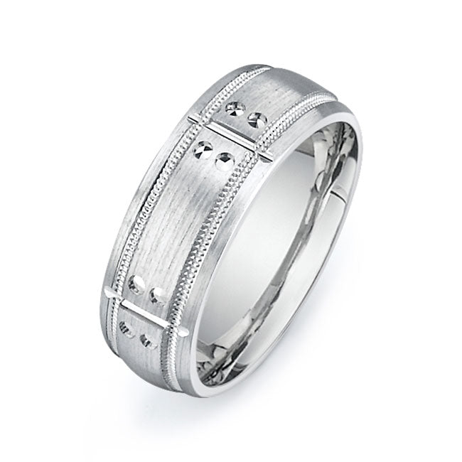 14K White Gold Wedding Band -PN00074