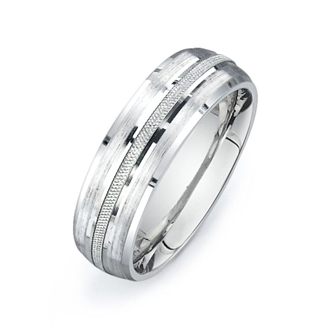 14K White Gold Wedding Band -PN00149