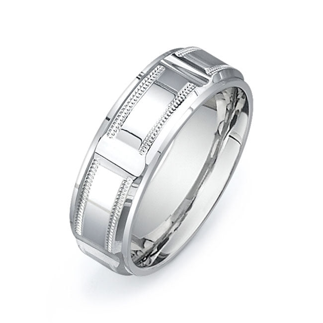 14K White Gold Wedding Band -PN00127
