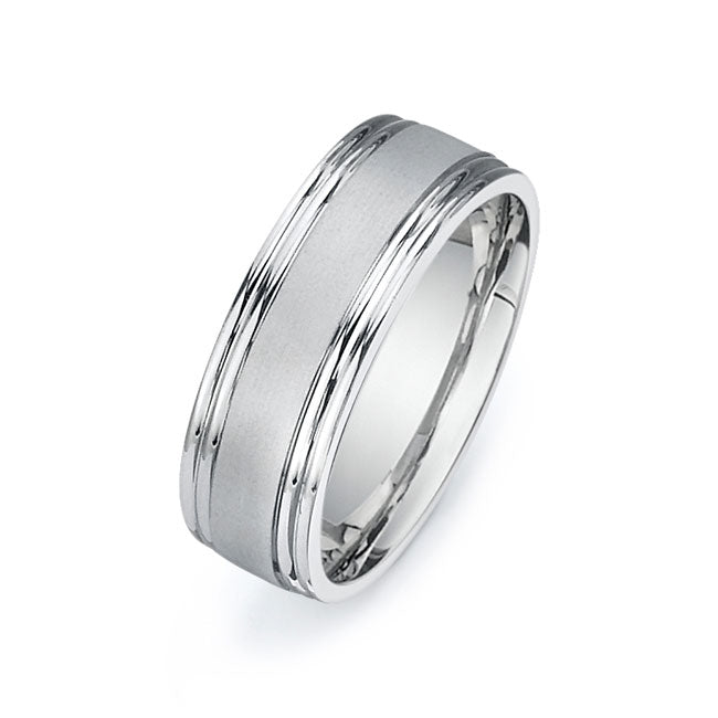 14K White Gold Wedding Band -PN00166