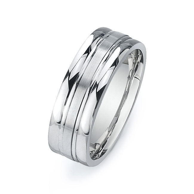 14K White Gold Wedding Band -PN00193