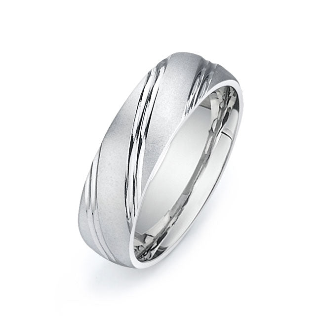 14K White Gold Wedding Band -PN00167