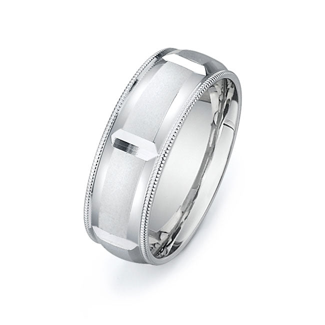 14K White Gold Wedding Band -PN00173
