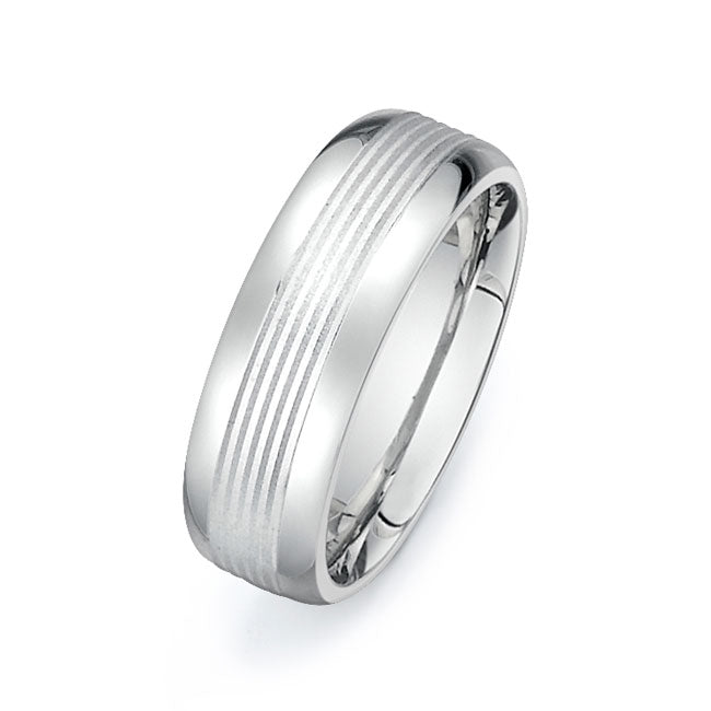 14K White Gold Wedding Band -PN00165