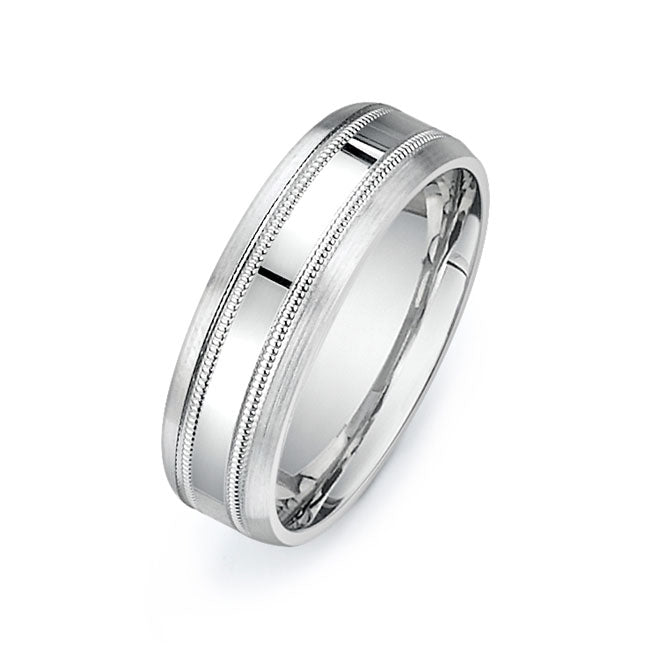 14K White Gold Wedding Band -PN00199