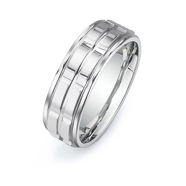 14K White Gold Wedding Band -PN00189