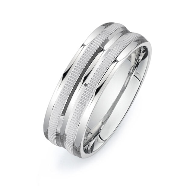 14K White Gold Wedding Band -PN00202