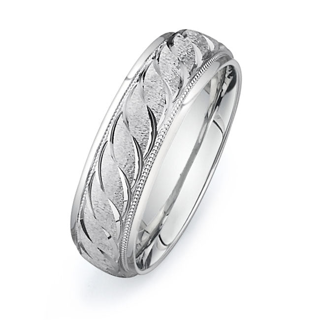 14K White Gold Wedding Band -PN00201
