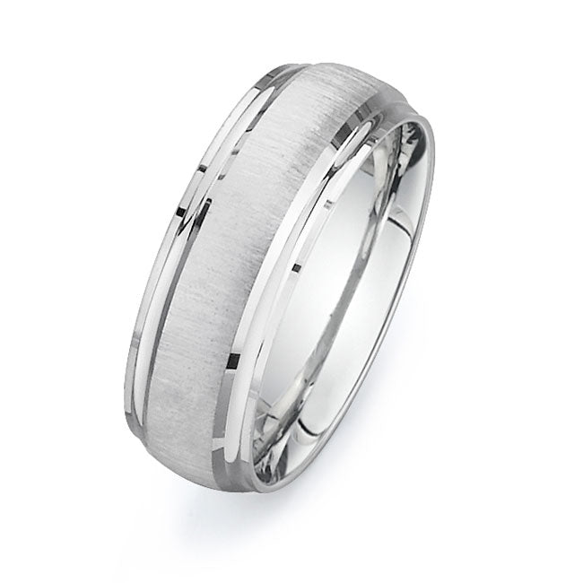 14K White Gold Wedding Band -PN00197