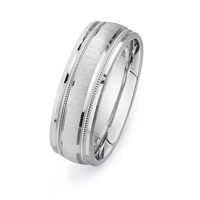 14K White Gold Wedding Band -PN00192