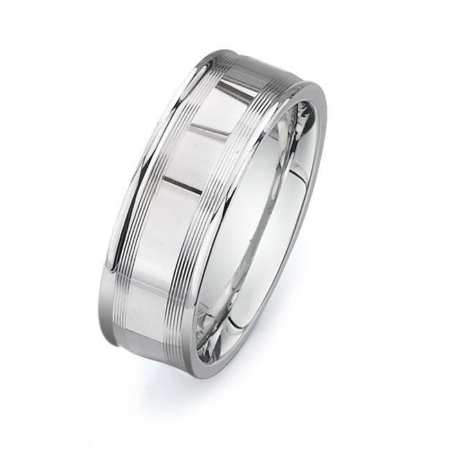 14K White Gold Wedding Band -PN00188