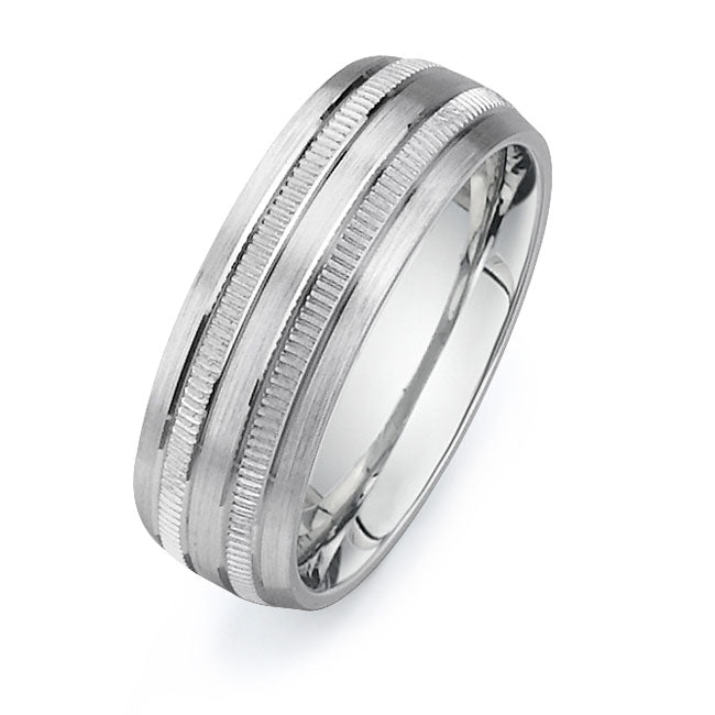 14K White Gold Wedding Band -PN00191