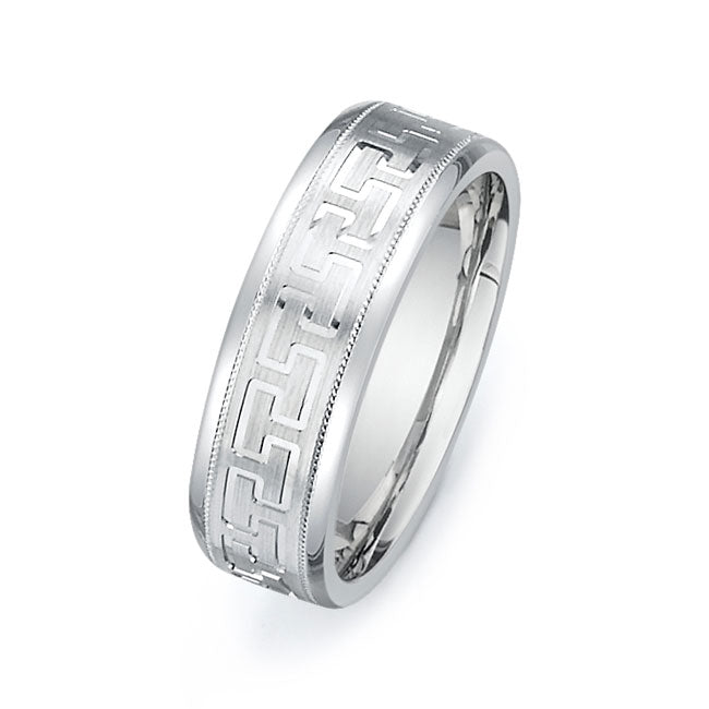 14K White Gold Wedding Band -PN00194