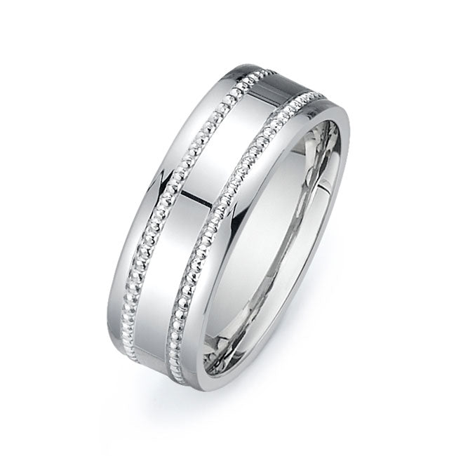 14K White Gold Wedding Band PN00375