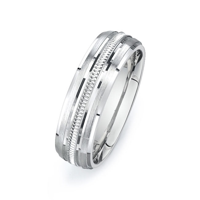 14K White Gold Wedding Band PN00376