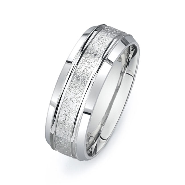 14K White Gold Wedding Band PN00340