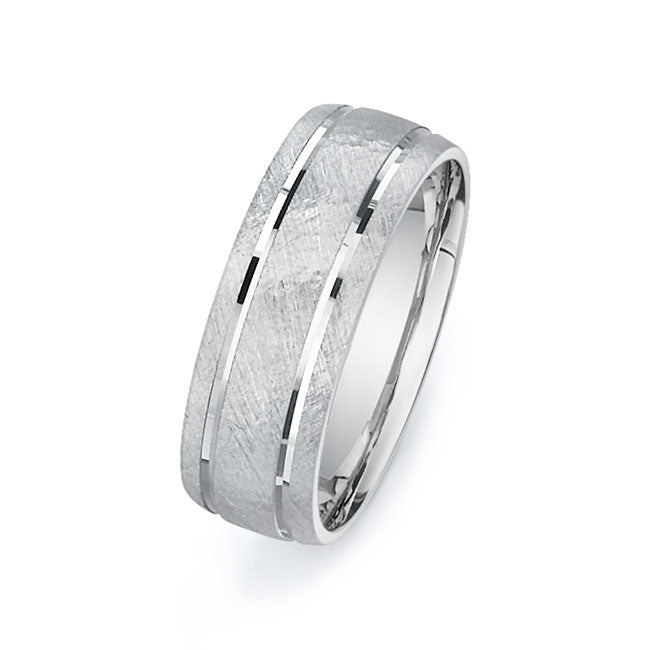 14K White Gold Wedding Band PN00378