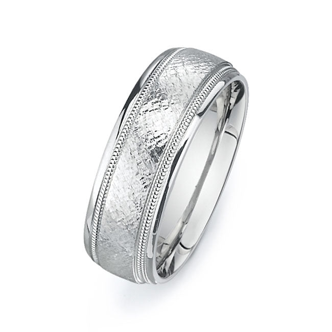 14K White Gold Wedding Band PN00308
