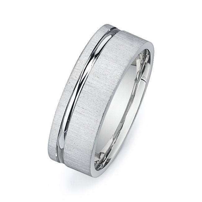 14K White Gold Wedding Band PN00508
