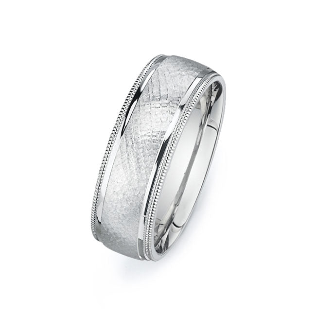 14K White Gold Wedding Band PN00507