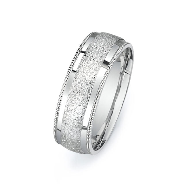 14K White Gold Wedding Band PN00380