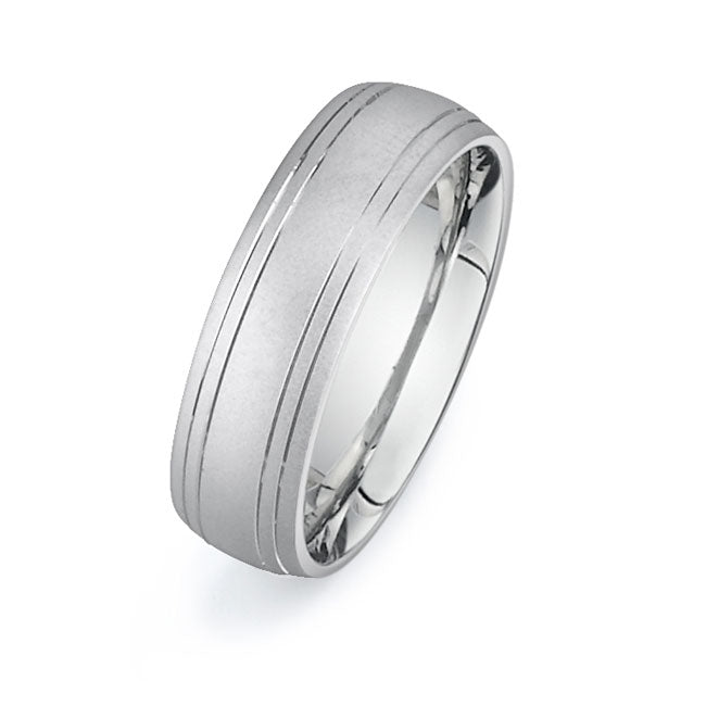 14K White Gold Wedding Band PN00449