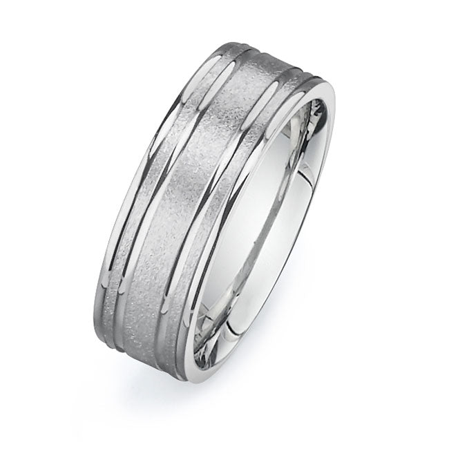14K White Gold Wedding Band PN00515