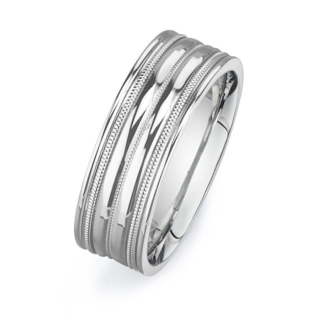 14K White Gold Wedding Band PN00383