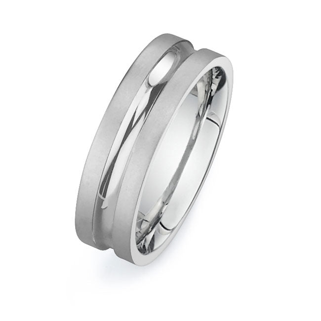 14K White Gold Wedding Band PN00342
