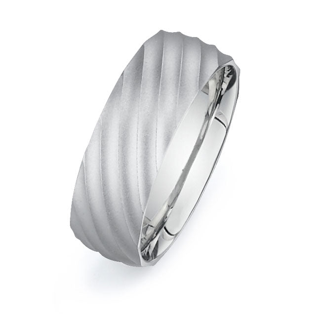 14K White Gold Wedding Band PN00443