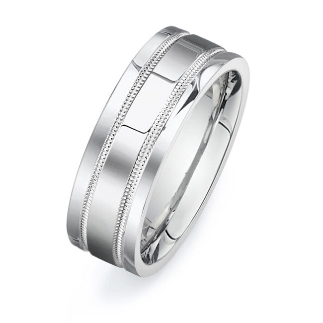 14K White Gold Wedding Band PN00336