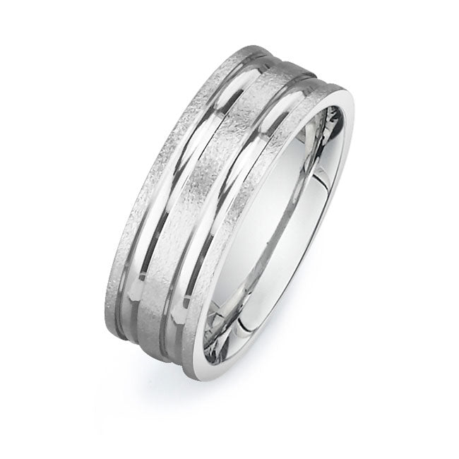 14K White Gold Wedding Band PN00436