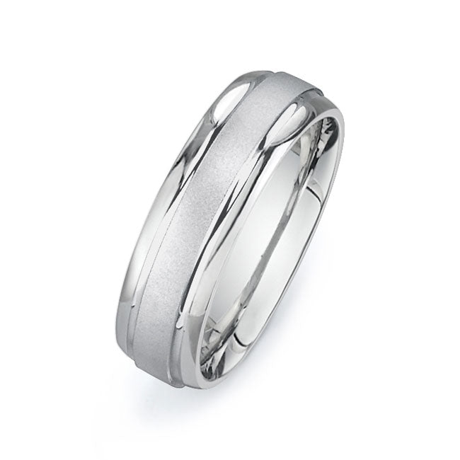 14K White Gold Wedding Band PN00381