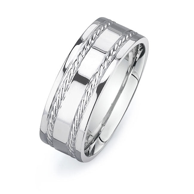 14K White Gold Wedding Band PN00509