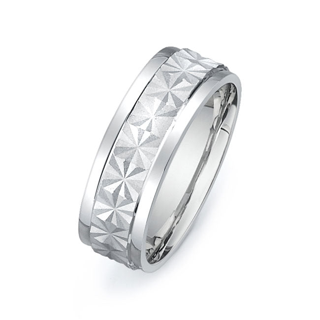 14K White Gold Wedding Band PN00519