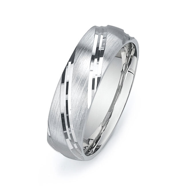 14K White Gold Wedding Band PN00379