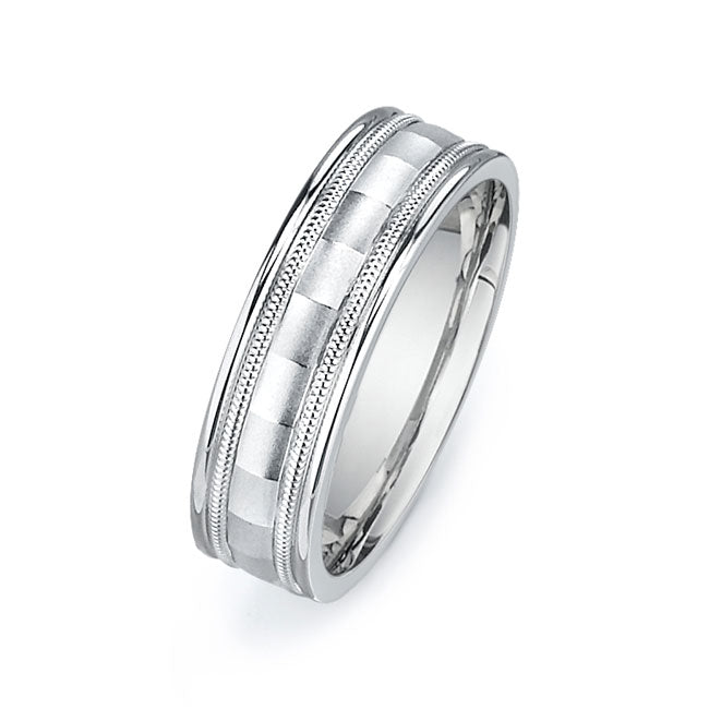14K White Gold Wedding Band PN00216