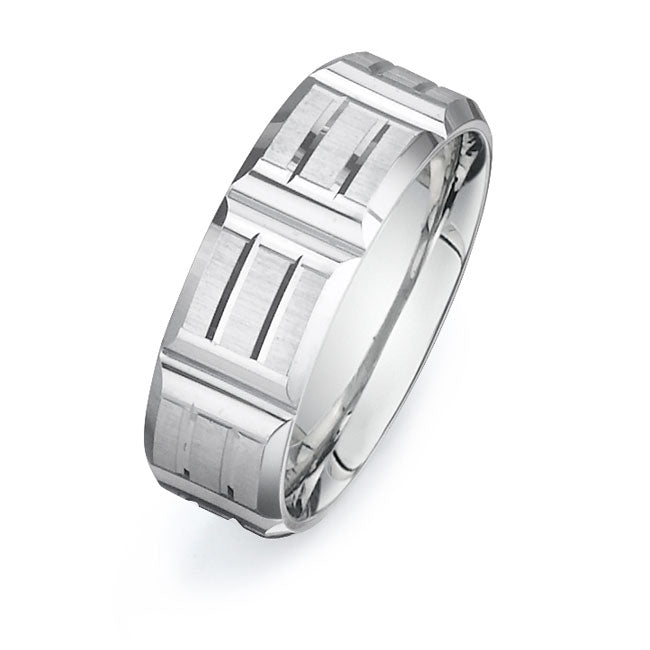 14K White Gold Wedding Band PN00547